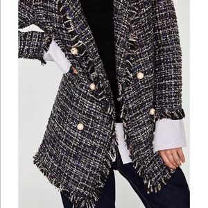 Metallic tweed zara blazer
